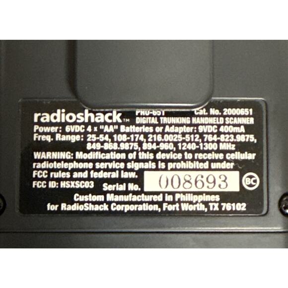 Radio Shack Pro-651 Digital Trunking Scanner Battery Pack Manual Tested Video - Picture 5 of 15